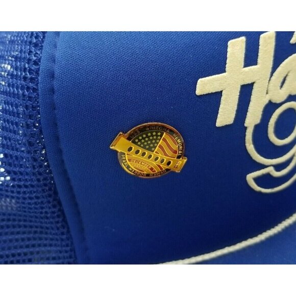 VTG "Hawaii 93" & Pearl Harbor Pin Trucker Hat Snapback Mesh Cap Blue 1993 OSFA - Picture 3 of 6